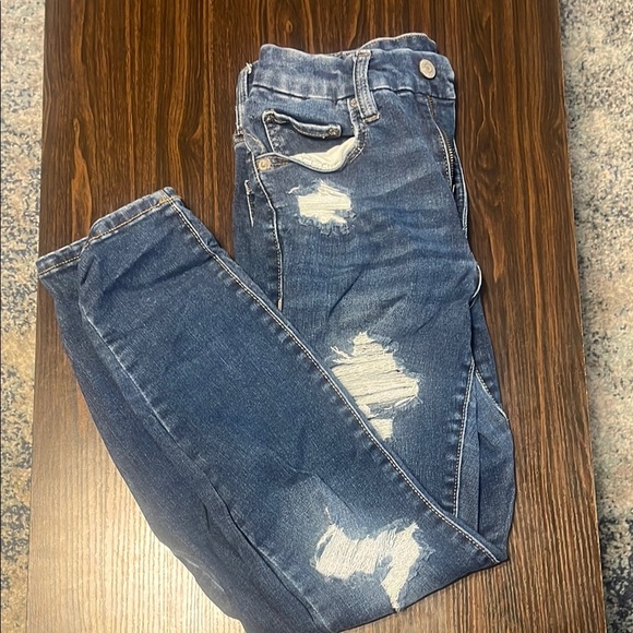 Distressed Blue Jeans - Picture 4 of 4